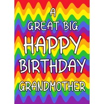 Happy Birthday 'Grandmother' Greeting Card (Rainbow)