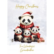 Christmas Card For Grandmother (Panda Bear Family Art)