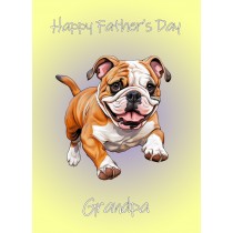 Bulldog Dog Fathers Day Card For Grandpa