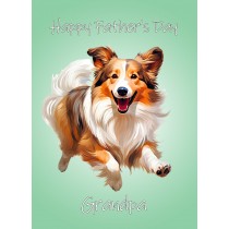 Shetland Sheepdog Dog Fathers Day Card For Grandpa