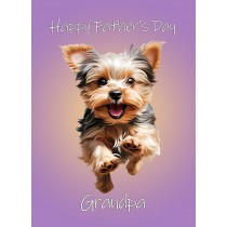 Yorkshire Terrier Dog Fathers Day Card For Grandpa