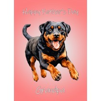 Rottweiler Dog Fathers Day Card For Grandpa