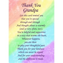 Thank You 'Grandpa' Poem Verse Greeting Card