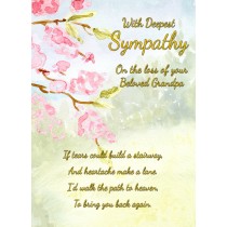Sympathy Bereavement Card (With Deepest Sympathy, Beloved Grandpa)
