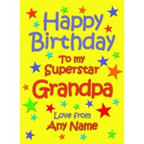 Personalised Grandpa Birthday Card (Yellow)