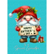 Gnome Funny Art Fathers Day Card For Grandpa (Design 3)