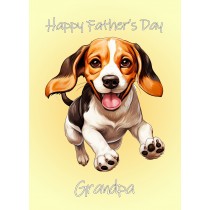 Beagle Dog Fathers Day Card For Grandpa