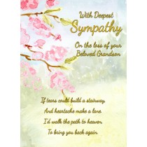 Sympathy Bereavement Card (With Deepest Sympathy, Beloved Grandson)