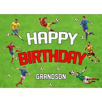 Football Birthday Card For Grandson (Landscape)