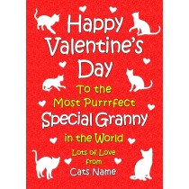 Personalised From The Cat Valentines Day Card (Special Granny)