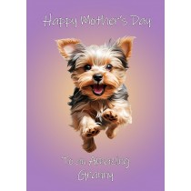 Yorkshire Terrier Dog Mothers Day Card For Granny
