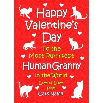 Personalised From The Cat Valentines Day Card (Human Granny)