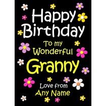 Personalised Granny Birthday Card (Black)
