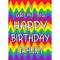 Happy Birthday 'Granny' Greeting Card (Rainbow)