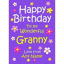 Personalised Granny Birthday Card (Purple)