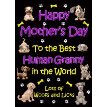 From The Dog Happy Mothers Day Card (Black, Human Granny)