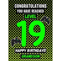 19th Level Gamer Birthday Card (Grandson)