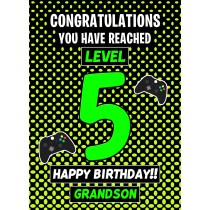 5th Level Gamer Birthday Card (Grandson)