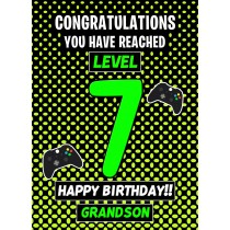7th Level Gamer Birthday Card (Grandson)