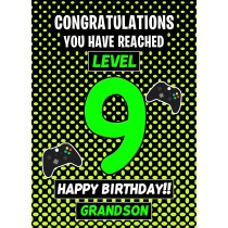 9th Level Gamer Birthday Card (Grandson)