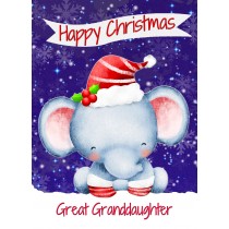Christmas Card For Great Granddaughter (Happy Christmas, Elephant)