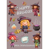 Birthday Card For Great Granddaughter (Witch, Cartoon)