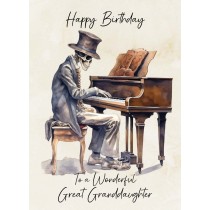 Victorian Musical Skeleton Birthday Card For Great Granddaughter (Design 2)