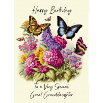 Butterfly Art Birthday Card For Great Granddaughter