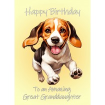 Beagle Dog Birthday Card For Great Granddaughter