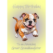 Bulldog Dog Birthday Card For Great Granddaughter