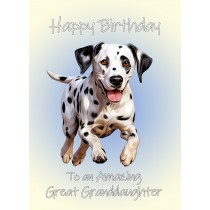 Dalmatian Dog Birthday Card For Great Granddaughter