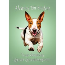 English Bull Terrier Dog Birthday Card For Great Granddaughter