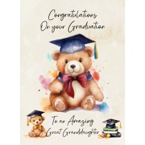 Graduation Passing Exams Congratulations Card For Great Granddaughter (Design 4)