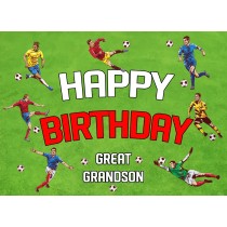 Football Birthday Card For Great Grandson (Landscape)