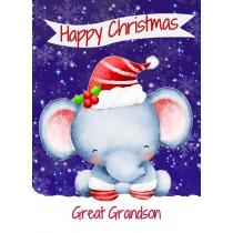 Christmas Card For Great Grandson (Happy Christmas, Elephant)