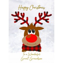 Christmas Card For Great Grandson (Reindeer Cartoon)