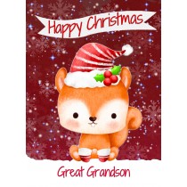 Christmas Card For Great Grandson (Happy Christmas, Fox)