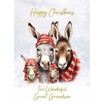 Christmas Card For Great Grandson (Donkey Family Art)