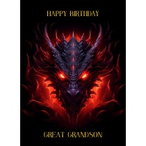 Gothic Fantasy Dragon Birthday Card For Great Grandson (Design 1)