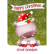 Christmas Card For Great Grandson (Happy Christmas, Hippo)