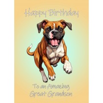 Boxer Dog Birthday Card For Great Grandson