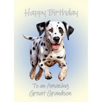 Dalmatian Dog Birthday Card For Great Grandson