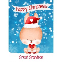 Christmas Card For Great Grandson (Happy Christmas, Rabbit)