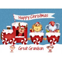 Christmas Card For Great Grandson (Happy Christmas, Train)