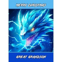 Gothic Fantasy Anime Dragon Christmas Card For Great Grandson (Design 4)