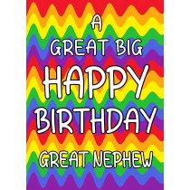 Birthday Card for Great Nephew (Rainbow)