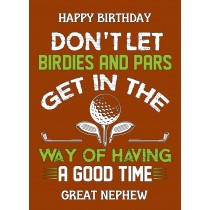 Funny Golf Birthday Card for Great Nephew (Design 3)