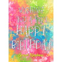 Birthday Card For Great Nephew (Wishing, Colour)