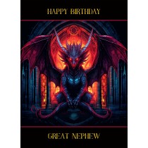 Gothic Fantasy Dragon Birthday Card For Great Nephew (Design 3)