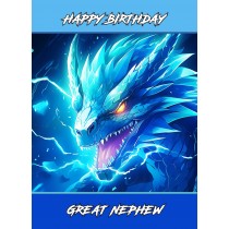 Gothic Fantasy Anime Dragon Birthday Card For Great Nephew (Design 4)